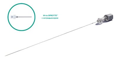Спинальная игла Sprotte 22G x 6" (150мм) с интродьюсером — 10шт/уп купить оптом в Вологде