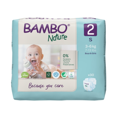 Эко-подгузники Bambo Nature 2 (3-6 кг), 30 шт купить оптом в Вологде