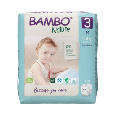 Эко-подгузники Bambo Nature 3 (4-8 кг), 28 шт купить оптом в Вологде